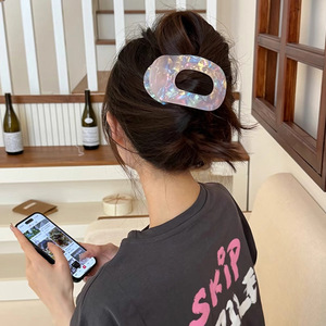 Pinza de <span class=keywords><strong>Pelo</strong></span> de Acetato de Alta Gama con Diseño de Concha de Abulón, Accesorio para el Cabello Liso para Mujer, Ideal para Fiestas, Elegante Horquilla para la Parte Posterior de la Cabeza y Tocado, Novedad 2025 - Product Image 1