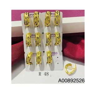 Xuping-pendientes de aro Vintage ovalados chapados en oro de 24k, diseño a la moda, 212