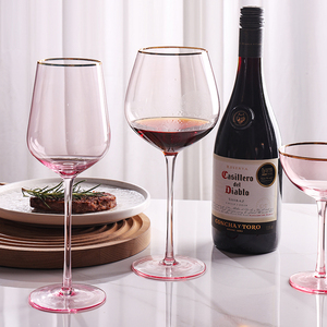 Tasse à eau moderne verres à pied en cristal verres à monture dorée verres à vin en verre <span class=keywords><strong>rose</strong></span> pour fête de mariage - Product Image 6