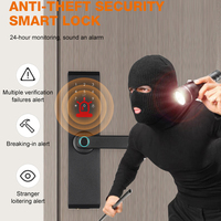 Serrure de porte intelligente électronique Wifi Tuya avec empreinte digitale biométrique, carte intelligente, mot de passe, clé, déverrouillage, appartement, Air Bnb, serrure de porte