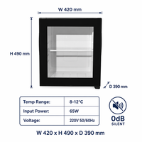 Mini réfrigérateur électrique portable silencieux de 30 litres, porte en verre, absorption thermique silencieuse, mini bar pour camping-car et hôtel