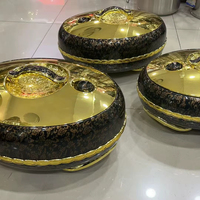 Ensemble de 3 plats de service ovales 4L, 5L, 6L à motif artistique, récipients isothermes de haute qualité pour garder les aliments au chaud, idéal pour les fêtes