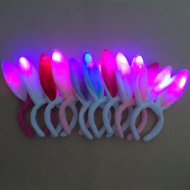 Rabbit Ears Light Up Glowing Luminous Led Light Headband Easter Bunny Headbands for Women