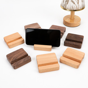 Support de téléphone portable en bois massif, sur pied, à un seul niveau, portable, base simple, vente en gros d'usine, créatif, noyer, hêtre - Product Image 4