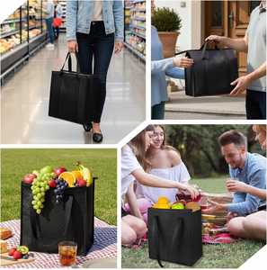 Sac isotherme personnalisé en non-tissé pour livraison de repas, sac fourre-tout réutilisable isolé, sac d'épicerie isolé en feuille d'aluminium avec logo - Product Image 6