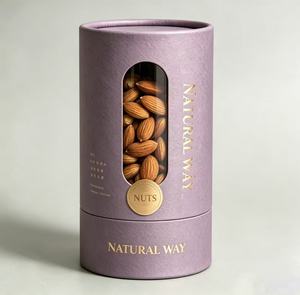 Envase Redondo de Papel Ecológico para Frutos Secos y Aperitivos, Tubo de Cartón con Impresión de Diseño Personalizado - Product Image 1
