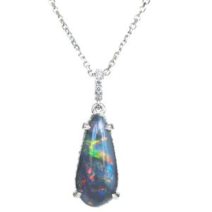 925S Sterling Silver Jewel Đen Opal Mô hình màu đen Opal tham gia Vòng cổ vàng 18k trang sức đá quý nhà máy - Product Image 2