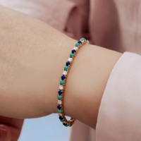 10k 14k 18k laboratoire cultivé bracelet de pierres précieuses moissanite diamant tennis chaîne lien couleur collier 925 argent hiphop bijoux femmes cadeau