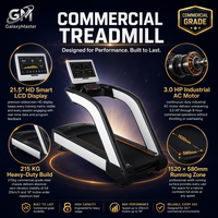 Tapis de course électrique commercial avec écran LED, console 21,5 pouces, moteur AC 3,0 CV, usage intensif pour la maison et le commerce
