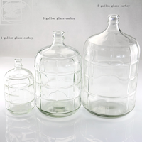Bouteilles d'eau de haute qualité de taille gallon, porte-bouteilles transparents, carboy en verre rond de 5 gallons