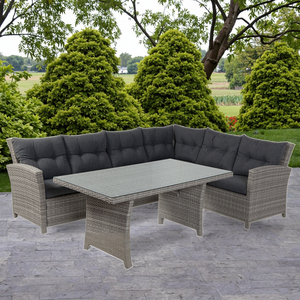 Leisure Modern 3-Piece Rattan Set Sectional Aluminum Frame Waterproof Cushions Customized Color Outdoor <b>Garden</b> - Product Image 5