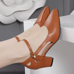 Zapatos de Baile con Punta Puntiaguda de 5 cm de Tacón, Zapatos Latinos de Vals, Zapatos de Baile de Salón con Correa en el Tobillo de PU, Zapatos de Tacón para Salsa y <span class=keywords><strong>Tango</strong></span> para Mujer - Product Image 4