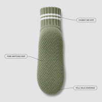 Chaussettes de sport unisexes antidérapantes côtelées avec grip en silicone à rayures contrastées pour le yoga et les studios