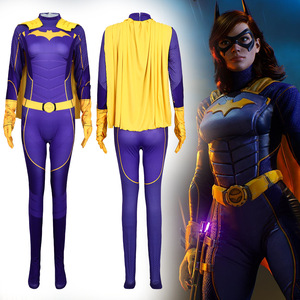 Costume de cosplay Batwoman pour adulte, violet et jaune, ensemble complet, pour Halloween, jeu de rôle, spectacle sur scène, en polyester et soie de lait - Product Image 1