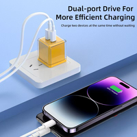Nouvel adaptateur de charge rapide universel QC3.0 30W/45W de petite taille au design cristallin, chargeur cube portable Type-C pour iPhone Android