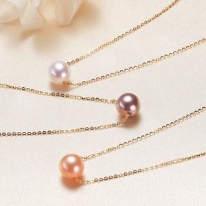 Collar de Cadena de Oro Antideslustre de 18k, Collar de Perlas Naturales de Agua Dulce de Acero Inoxidable Real para Mujeres y Niñas - Product Image 2