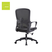 Chaise de bureau confortable avec dossier en maille, pivotante, ergonomique, avec accoudoirs fixes et soutien lombaire