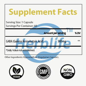 Cápsulas de GABA de Marca Privada OEM ODM - Suplemento de Aminoácidos para el Sueño, el Estado de Ánimo y el Control del Estrés, Sin Gluten, 60 Cápsulas Vegetales - Product Image 3