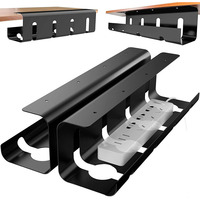 Support de montage de plateau de gestion de câbles auto-adhésif sous le bureau pour organiser les fils et les câbles