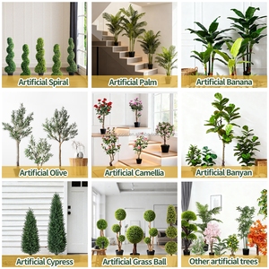 Arbres artificiels en PE de type olivier, taille personnalisée LUYI, fausse soie, 1,2 m, feuilles et fruits de branche d'olivier en pot, vert, hauts, pour la décoration de la maison - Product Image 5