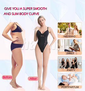 גוף מותניים גבוהה ללבוש תחתונים פיסול פיסולי גב רזה בגד גוף נשים פסים רשת פלוס גודל - Product Image 6