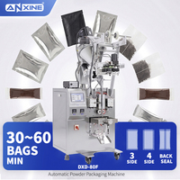 Machine d'emballage verticale automatique pour sachets de 1 à 80 ml, remplisseuse de liquides, poudres et granulés avec scellage latéral 3/4 et codeur de date