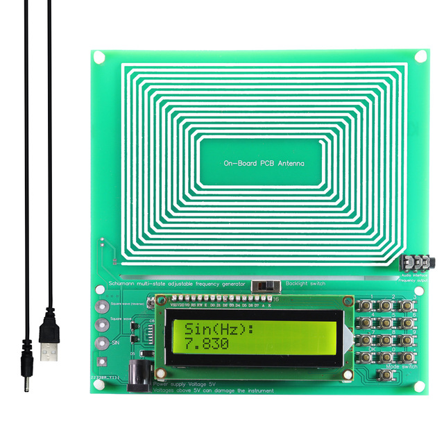 0.001HZ-200KHZ keyboard adjustable Schumann wave signal generator DDS pure sine FM