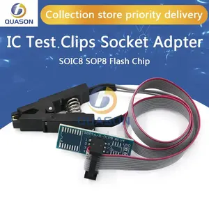 Soic8 SOP8 Flash Chip IC kiểm tra Clip ổ cắm adpter BIOS/24/25/93 lập trình viên cho Arduino
