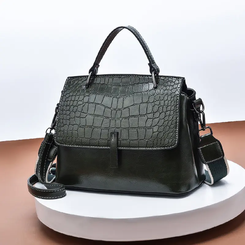 Pattern of crocodile classic tote bag women handbag vintage plain color shoulder bags designer purse