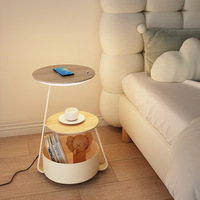 Lampe de sol élégante et créative avec chargeur sans fil, étagère de salon, lampe de table basse intégrée, meuble d'appoint de canapé pour la maison