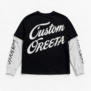 <span class=keywords><strong>T</strong></span>-<span class=keywords><strong>shirt</strong></span> da <span class=keywords><strong>uomo</strong></span> personalizzata con logo, a maniche lunghe, effetto stratificato, lavaggio acido, stampa grafica vintage, streetwear, in cotone pesante, OEM ODM - Product Image 1