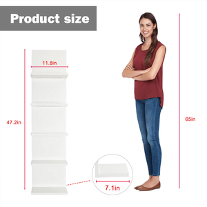 Estantería de Esquina Moderna de Madera de 5 Niveles, Flotante, Montada en la Pared, con Diseño Ecológico para Sala de Estar y Decoración del Hogar - Product Image 6