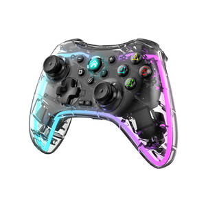 Somostel Contrôleur de lumière RVB transparent sans fil Moteur de vibration Compatible <span class=keywords><strong>PS4</strong></span> Android Phone Console de jeu Joysticks à distance - Product Image 5