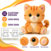 Jouets en peluche d'animaux personnalisables avec rembourrage en coton PP doux, oreiller en forme de chat, conçu selon vos spécifications.