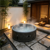 Bain à remous gonflable portable pour 2 à 8 personnes, en PVC durable, pour jardin, cour arrière ou intérieur, idéal pour la relaxation