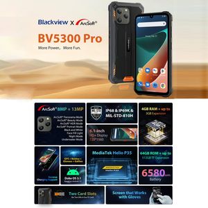 Venta caliente <span class=keywords><strong>Blackview</strong></span> BV5300 Pro teléfono resistente 4GB + 64GB impermeable 6,1 pulgadas Android 12 4G red Teléfono Móvil Inteligente soporte NFC - Product Image 4