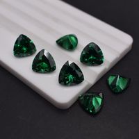 Pierre précieuse en zircon vert taille trillon, pierre libre pour la création de bijoux DIY, pendentif