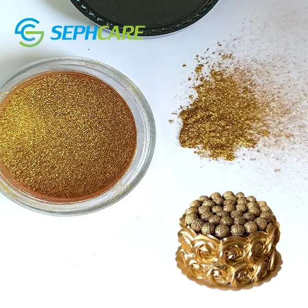 Pigmento alimentare senza biossido di titanio lustro polvere polvere Glitter commestibile per alimenti bevande torte decorazioni colorazione polvere luccicante