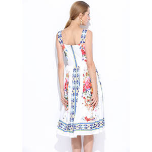 Nuovi arrivi abiti eleganti da donna con stampa <span class=keywords><strong>floreale</strong></span> lunghezza <span class=keywords><strong>Midi</strong></span> all'ingrosso - Product Image 3