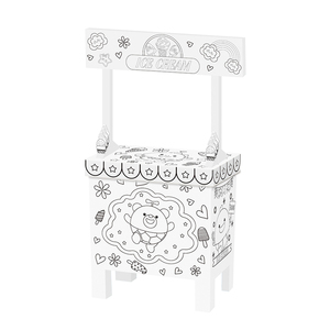 3D DIY Toys Ice Cream Stall <strong>Cardboard</strong> <strong>Colouring</strong> Paint <strong>House</strong> for Children - Product Image 2