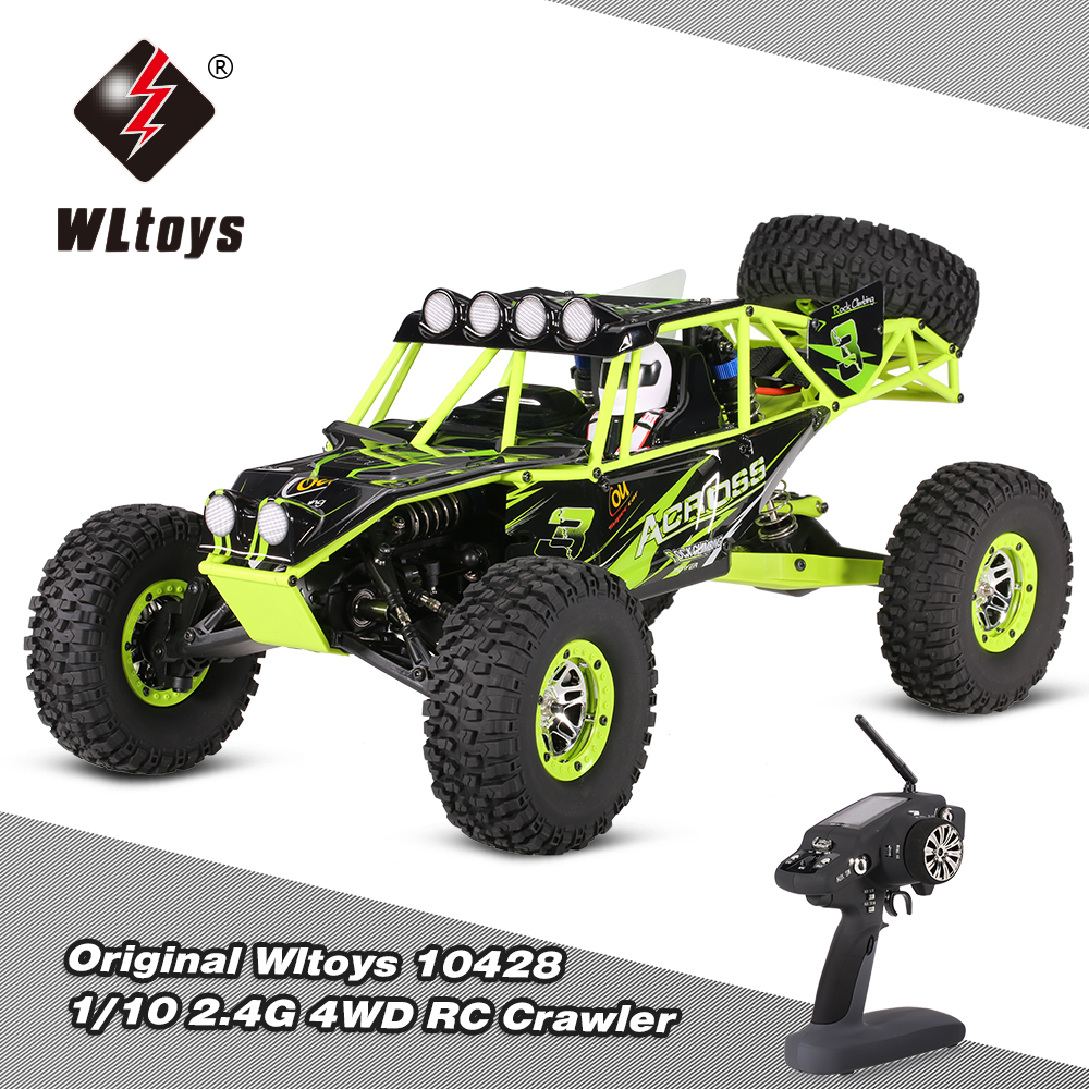Wltoys mobil 10428 asli, kendaraan mainan RC 4WD kecepatan tinggi 30km/jam,  truk Off-road diskon besar untuk anak-anak