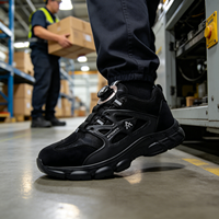 Chaussures de sécurité basses respirantes pour hommes, en daim avec embout en acier, pour le travail sur les chantiers de construction