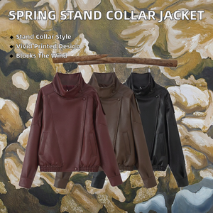 Veste Bomber MYST&ZA pour Femme, Nouvelle Collection Printemps 2026, Tendance et Polyvalente, Col Mandarin, Fermeture Éclair Unie, Écologique et Coupe-Vent - Product Image 2