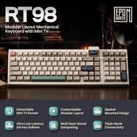 Clavier de jeu modulaire rétro créatif OEM ODM RT98 avec mini-écran détachable, connectivité tri-mode, batterie 8000 mAh, RGB, PBT K