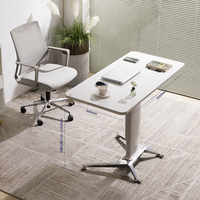 Bureau d'ordinateur mobile en métal à hauteur réglable, bureau pneumatique, table à dessin relevable et bureau d'étude à domicile