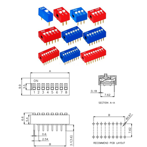 Micro mini 1.27mm 2.54mm góc bên phải nhúng trượt thiết bị chuyển mạch Loại sản phẩm nhúng thiết bị chuyển mạch - Product Image 4