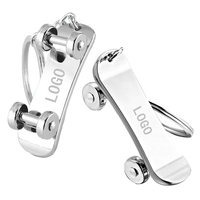 Porte-clés personnalisé en alliage métallique pour skateboard et trottinette, avec logo gravé au laser, pendentif de voiture et accessoire de sac