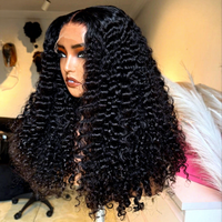 Wig Rambut Manusia Keriting Burma Mentah 13x4 HD Lace Front Tanpa Lem, Rambut Virgin Tanpa Proses, 24 Inch, Densitas 250, Pre-Plucked, Vendor Grosir