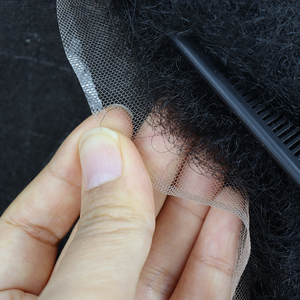 Toupet <span class=keywords><strong>afro</strong></span> pour hommes noirs, base en dentelle française, toupet capillaire pour hommes, noir, densité 130% et <span class=keywords><strong>cheveux</strong></span> indiens Remy permanentés de 8 mm - Product Image 3