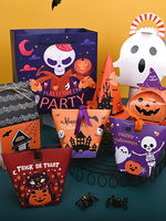 Sacs d'emballage personnalisés pour bonbons et sushis sur le thème d'Halloween, petits sacs cadeaux DIY pour biscuits, en forme de citrouille, de fantôme ou de château, pour aliments et collations